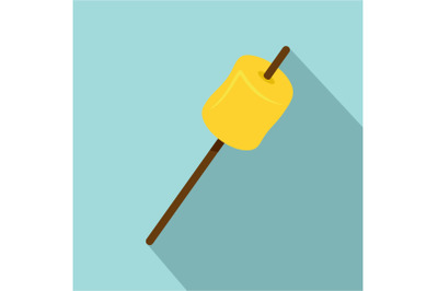 Yellow marshmallow icon, flat style