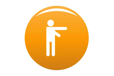 Stick figure stickman icon vector orange