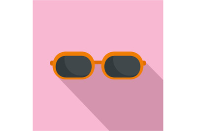 Sun glasses icon, flat style