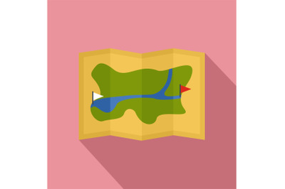 Route map icon, flat style