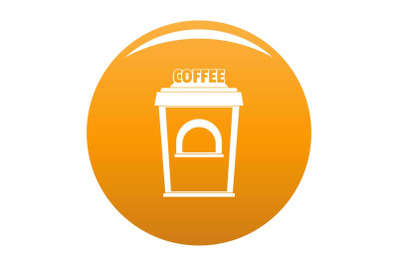 Coffee selling icon vector orange