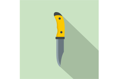 Camp knife icon, flat style