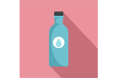 Water plastic bottle icon, flat style