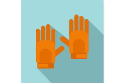 Sport gloves icon, flat style