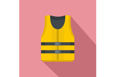 Kayak vest icon, flat style