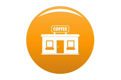 Coffee shop icon vector orange