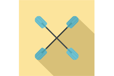 Oars icon, flat style