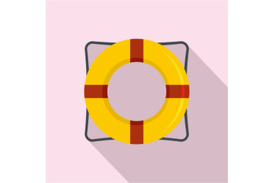 Life buoy icon, flat style