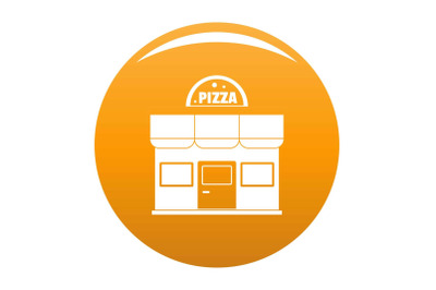 Pizza shop icon vector orange