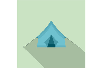 Camp tent icon, flat style