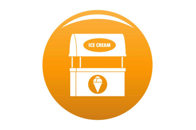 Ice creme selling icon vector orange