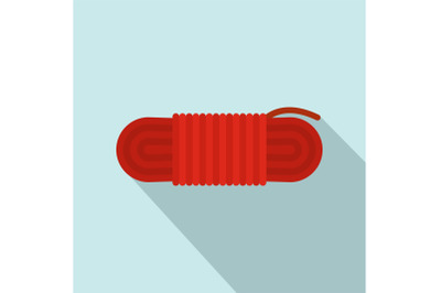 Red rope icon, flat style