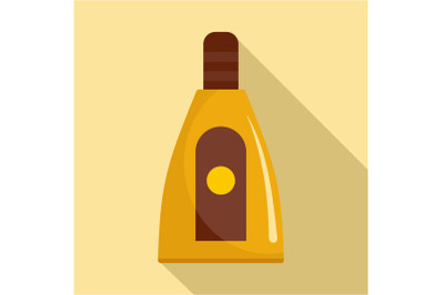 Sun lotion icon, flat style