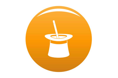 Wand in hat icon vector orange