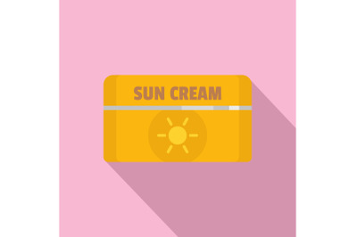 Sun cream icon, flat style