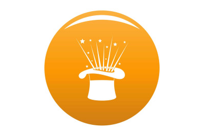 Hat and firework icon vector orange