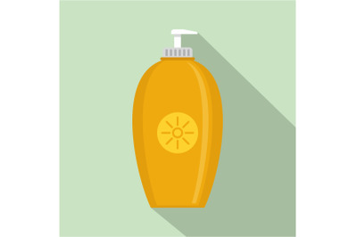 Sun protection dispenser icon, flat style