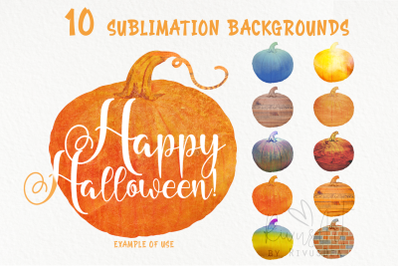 Halloween sublimation backgrounds pack with pumpkins