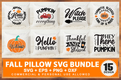 Fall Pillow SVG Bundle