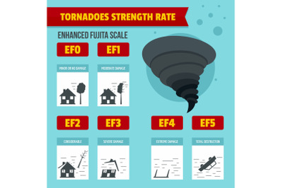 Hurricane storm banner infographic, flat style