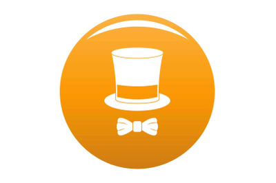 Hat with butterfly icon vector orange