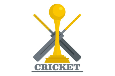 Gold cup cricket logo, flat style