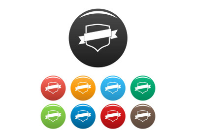 Badge icons set color vector
