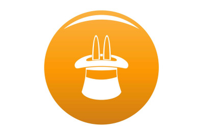 Hat with a rabbit ear icon vector orange