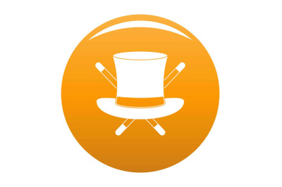 Hat with a stick icon vector orange