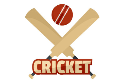 Trendy cricket logo, flat style