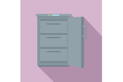 Grey freezer icon, flat style