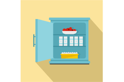 Product fridge icon, flat style
