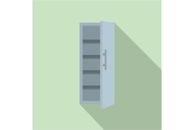 Kitchen fridge icon, flat style