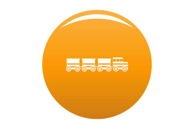 Electric train icon vector orange