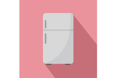 Retro fridge icon, flat style