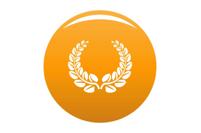Award wreath icon vector orange