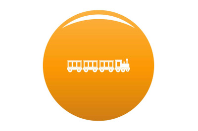 Passenger train icon vector orange
