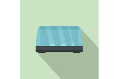 Commercial fridge icon, flat style