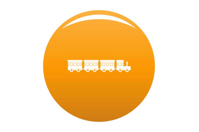 Children train icon vector orange