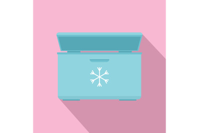 Ice cream refrigerator icon, flat style