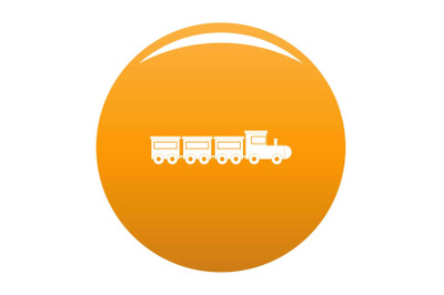Toy train icon vector orange