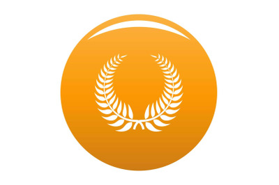 Branch wreath icon vector orange