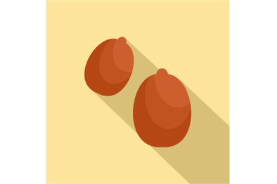 Double peanut icon, flat style