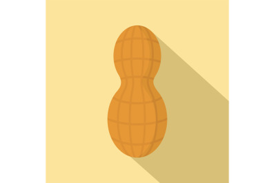 Eco peanut icon, flat style