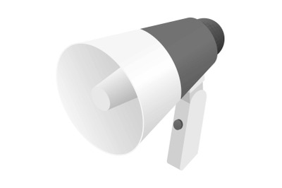 Modern hand speaker icon, isometric style