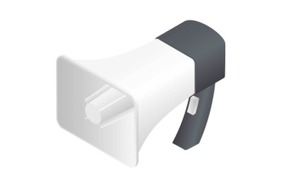 Big hand speaker icon, isometric style
