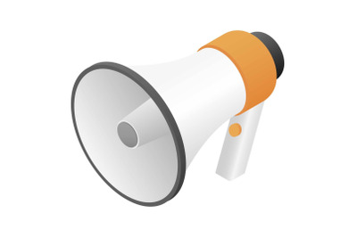 New hand speaker icon, isometric style