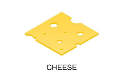 Sliced cheese icon, isometric style