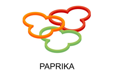 Sliced paprika icon, isometric style