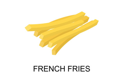 French fries icon, isometric style